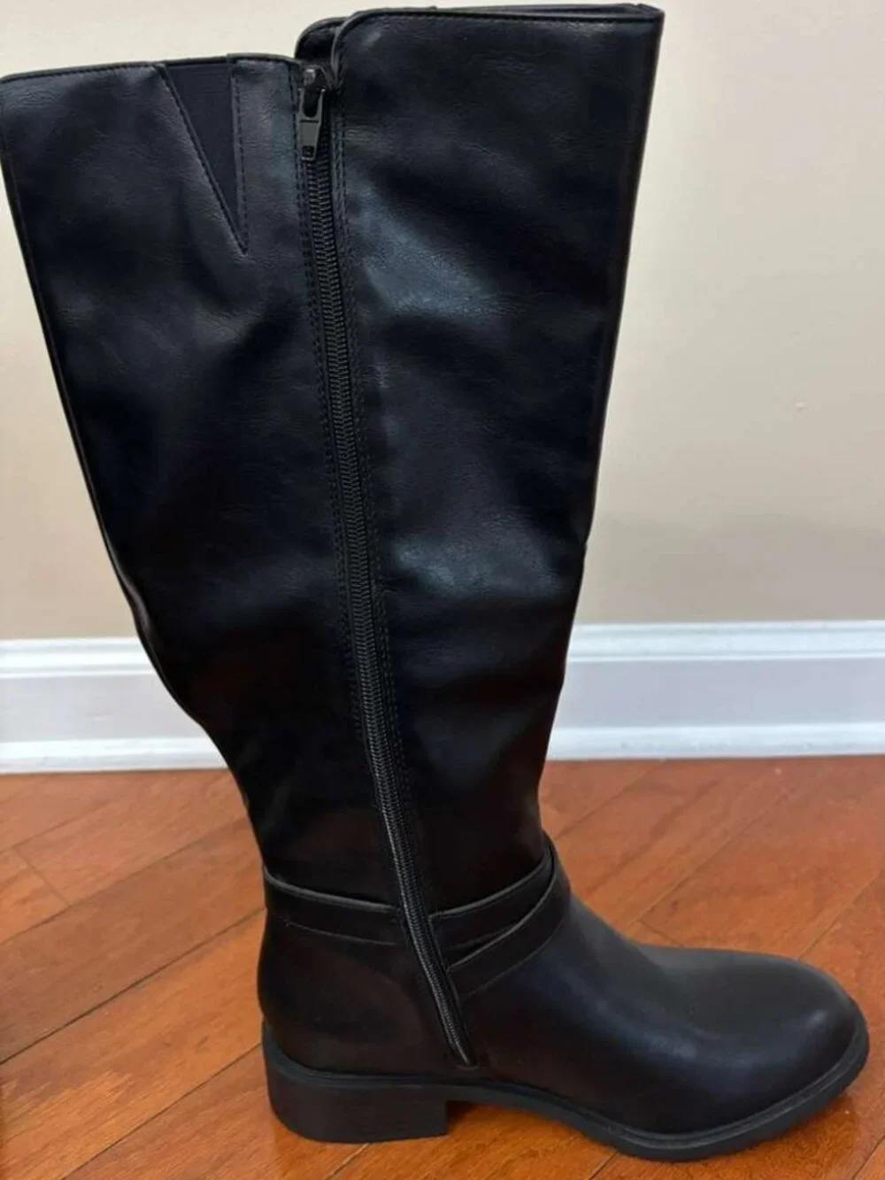 Me Too Arctic Womens Black Leather Knee High Zippered Boots Size 7.5
